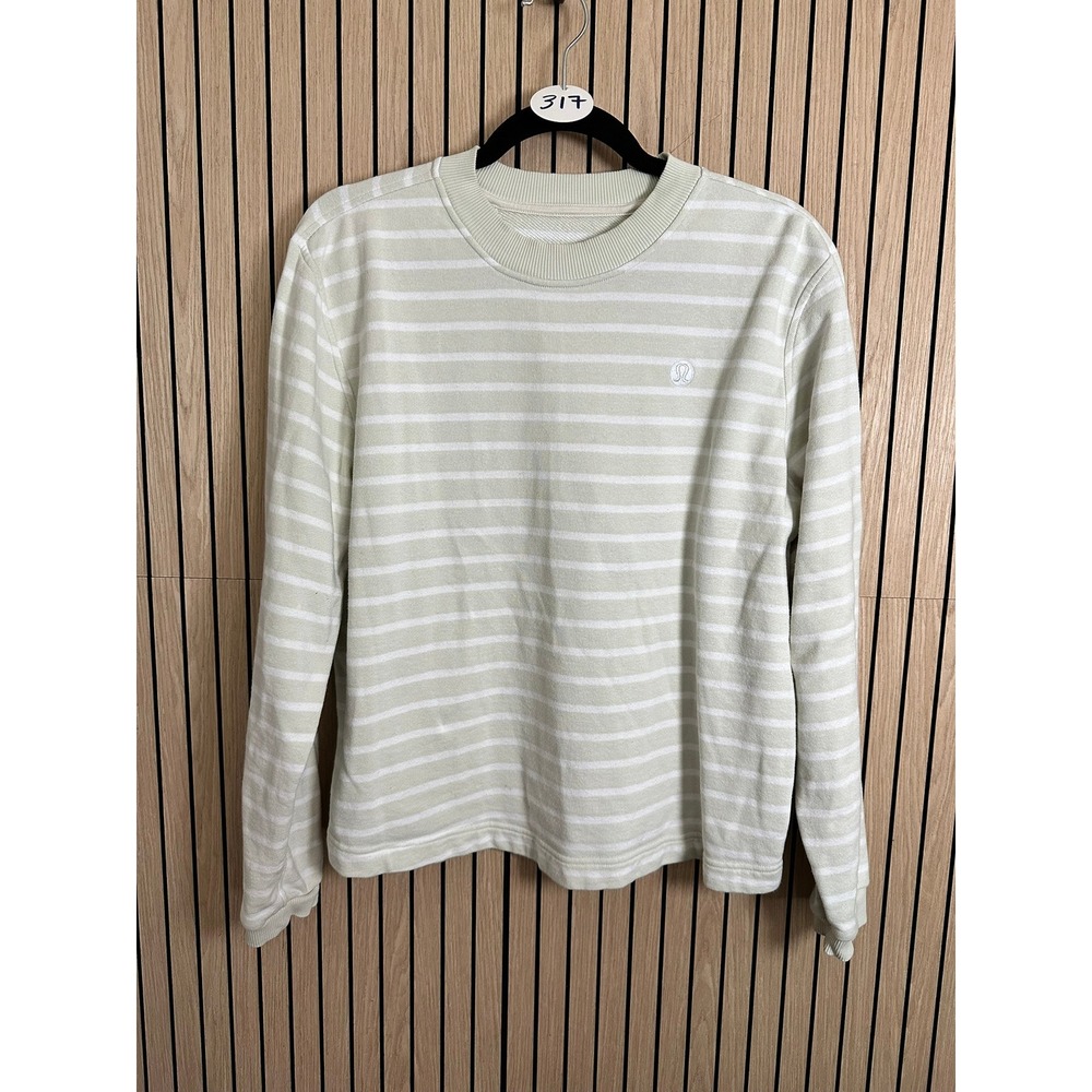 317 Lululemon Perfectly Crew Sweatshirt Pullover (Oversized, Striped, EUC)